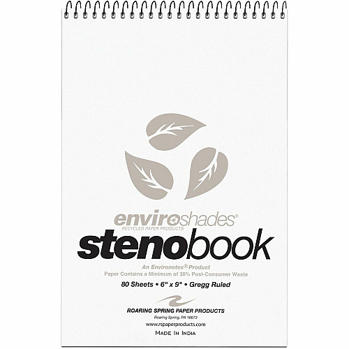 Roaring Spring Enviroshades Gregg-Ruled Steno Book (12274CT)