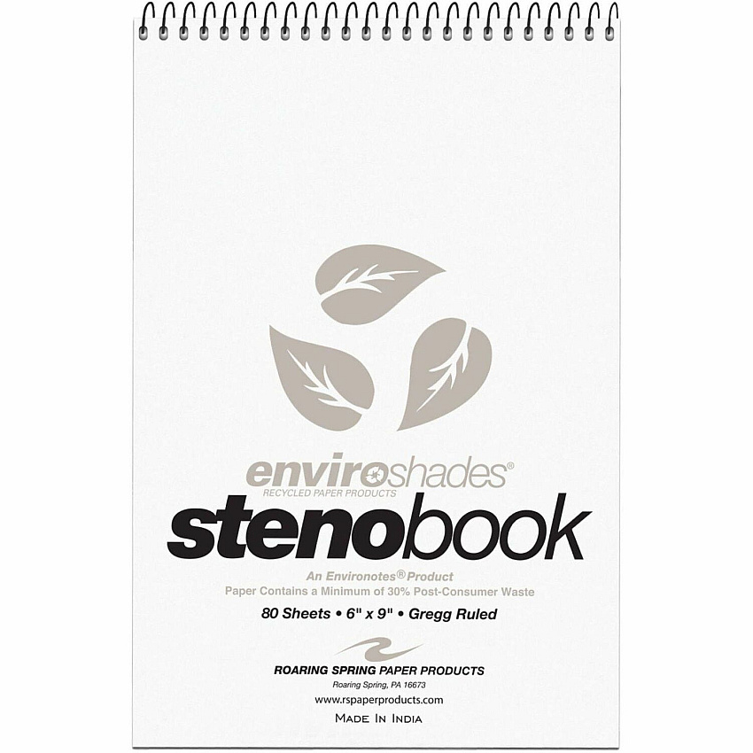 Roaring Spring Enviroshades Gregg-Ruled Steno Book (12274CT)