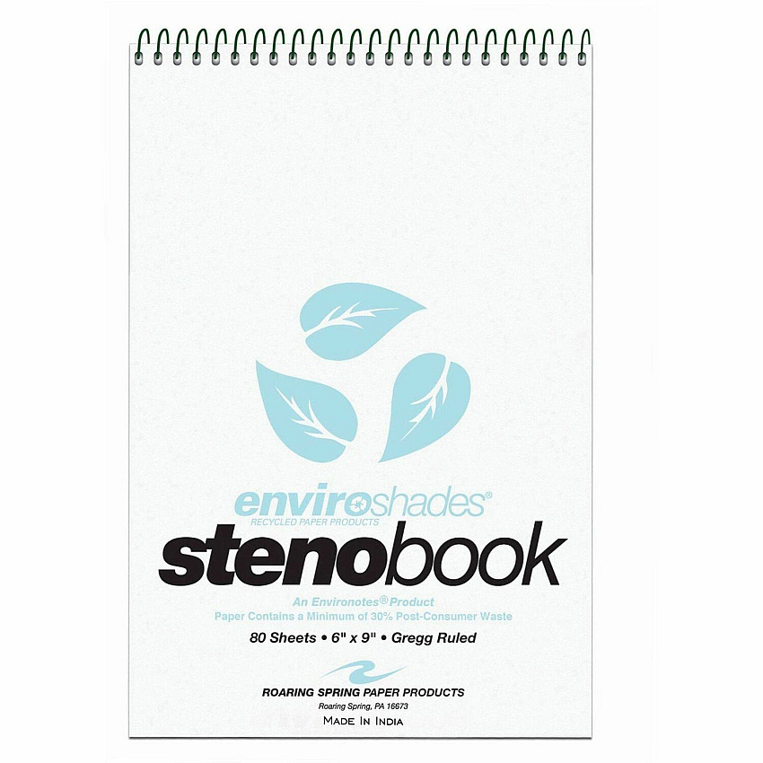 Roaring Spring Enviroshades Gregg-Ruled Steno Book (12284CT)