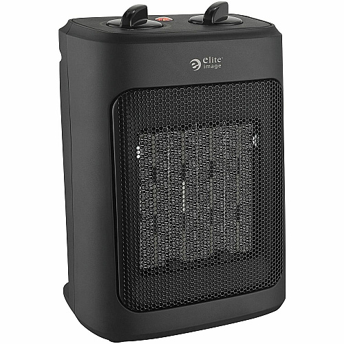 Elite Image 9" Personal Heater 3 x Heat Settings - Black - 1 Each (00546)