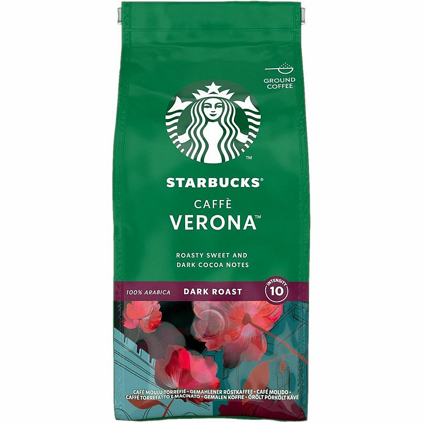Starbucks Ground Caffe Verona Dark Roast Ground Coffee Compatible with Drip-coffee Brewer - Dark - Ground - Caff&eacute; Verona - 6 / Carton (12413966CT)