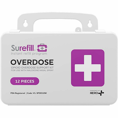 Aero Surefill Opioid Emergency Support Kit 14 x Piece(s) - 5.5" Height x 3" Width8.5" Length - Plastic Case - White, Purple, Black - 1 Each (SFOD10W)