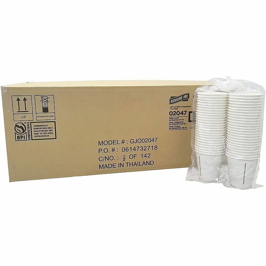 Genuine Joe BPI Certified Compostable Paper Cups (02047)