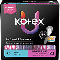 U by Kotex Wrapped Panty Liners Light - Absorbent, Individually Wrapped, Odor-absorbing, Chlorine-free - 120 / Box (58311)