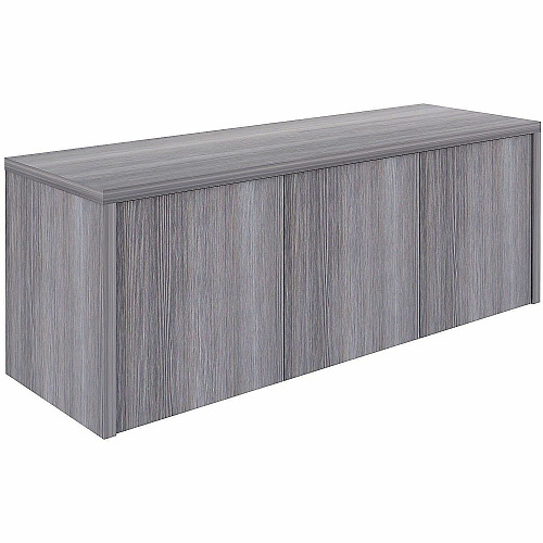 Lorell Essentials Wall-Mounted Hutches with Wood Doors 17" Height x 48" Width x 15" Depth - 3 Door(s) - Material: Laminate - Finish: Weathered Charcoal - Wall Mountable, Flexible - For Storage - 1 Each (LLR69635)