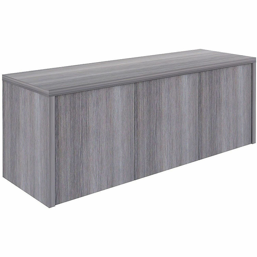 Lorell Essentials Wall-Mounted Hutches with Wood Doors 17" Height x 48" Width x 15" Depth - 3 Door(s) - Material: Laminate - Finish: Weathered Charcoal - Wall Mountable, Flexible - For Storage - 1 Each (LLR69635)