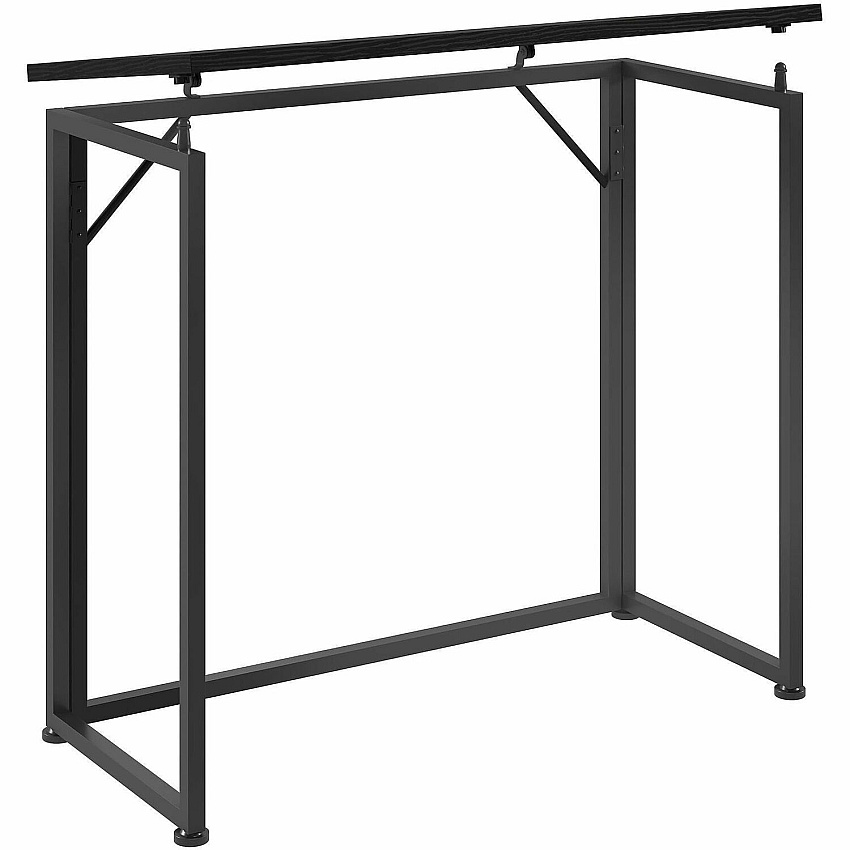 Techni Mobili 31.5" Folding Desk Folding Base - Modern Style - 66 lb Capacity - 31.50" Table Top Width x 15.70" Table Top Depth - 29" Height - Room, Dorm Room, Study Room, Living Room - Assembly Required - Black - Steel Frame Material - 1 Each (19FLDBK)