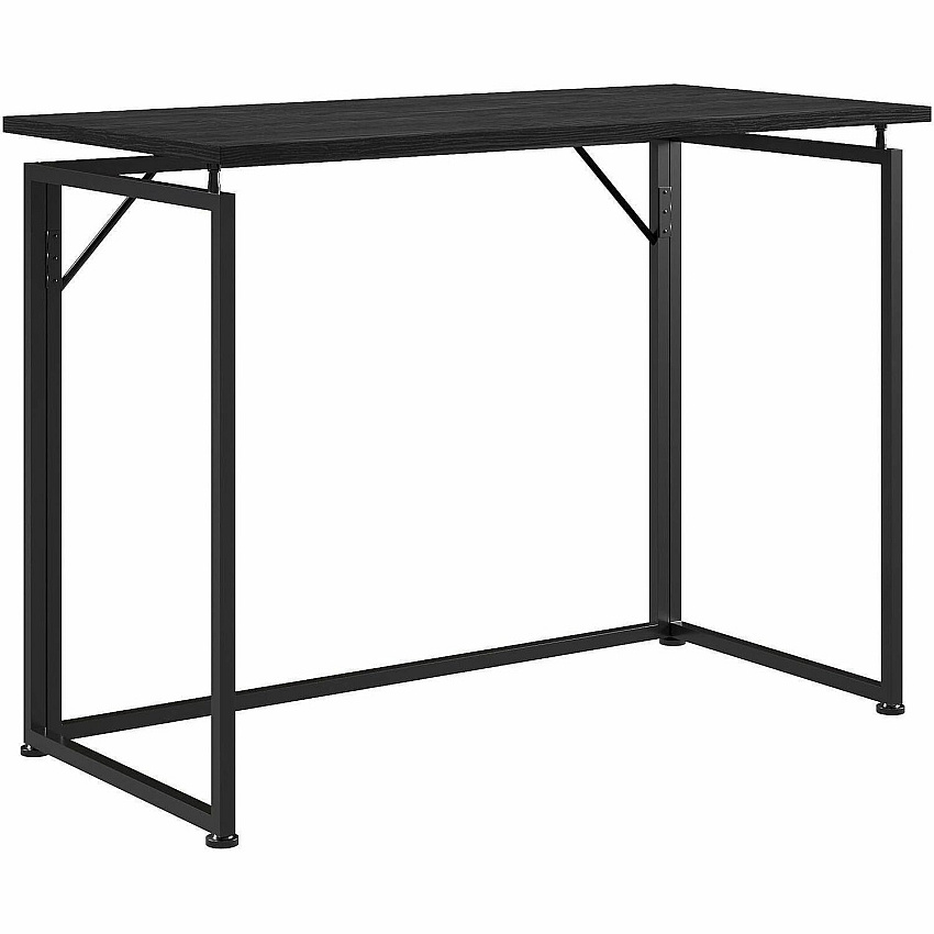 Techni Mobili Space Saving Folding Desk Folding Base - Modern Style - 66 lb Capacity - 39.50" Table Top Width x 19.70" Table Top Depth - 29.20" Height - Workstation, Computer, Bedroom, Dorm Room, Laptop - Assembly Required - Black - Steel Base M (15FLDBK)