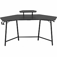 Techni Sport Guardian Gaming Desk Black Top - 4 Legs - 110 lb Capacity - 63" Table Top Width x 29.50" Table Top Depth - 35" Height - Gaming, Monitor, Accessories - Assembly Required - Black - Medium Density Fiberboard (MDF) Top Material - Steel (TS98DBK)
