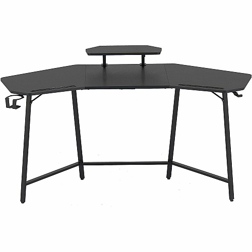 Techni Sport Guardian Gaming Desk Black Top - 4 Legs - 110 lb Capacity - 63" Table Top Width x 29.50" Table Top Depth - 35" Height - Gaming, Monitor, Accessories - Assembly Required - Black - Medium Density Fiberboard (MDF) Top Material - Steel  (TS98DBK)