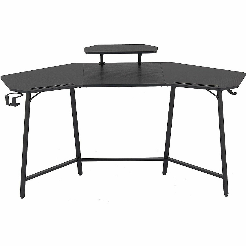 Techni Sport Guardian Gaming Desk Black Top - 4 Legs - 110 lb Capacity - 63" Table Top Width x 29.50" Table Top Depth - 35" Height - Gaming, Monitor, Accessories - Assembly Required - Black - Medium Density Fiberboard (MDF) Top Material - Steel  (TS98DBK)