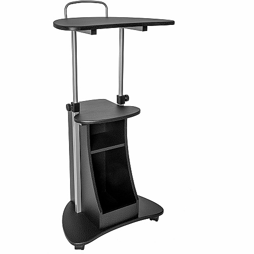 Techni Mobili Sit-to-Stand Rolling Laptop Cart 75 lb Load Capacity - 4 Casters - Medium Density Fiberboard (MDF), Polyvinyl Chloride (PVC), Laminate, Veneer - 21" Width x 16" Depth x 46" Height - Steel Frame - Graphite - 1 Each (B002GPH06)