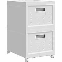 Techni Mobili Stackable Rolling File Boxes External Dimensions: 13" Width x 16.3" Depth x 12.5" Height - 34 lb - Media Size Supported: Letter - Lid, Lift-off Closure - Standard Duty - Stackable - Plastic, Polypropylene - White - For File, Storag (SBXF205)
