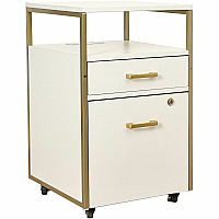 Techni Mobili Modern Rolling Filing Cabinet 15.7" Width x 15.7" Depth x 26" Height - 2 x Drawer(s) for File, Document - Letter - 198 lb Load Capacity - Locking Drawer, USB Interface, Power Outlet, Wheels, Locking Casters, Mobility, Concealed Outl (S19WHT)