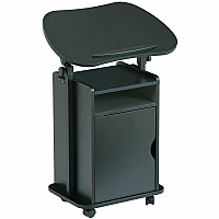 Techni Mobili Sit-to-Stand Adjustable Laptop Cart 140 lb Load Capacity - 4 Casters - 23.50" Width x 15.75" Depth x 45" Height - Black - 1 Each (B007BK)