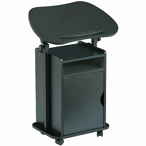 Techni Mobili Sit-to-Stand Adjustable Laptop Cart 140 lb Load Capacity - 4 Casters - 23.50" Width x 15.75" Depth x 45" Height - Black - 1 Each (B007BK)