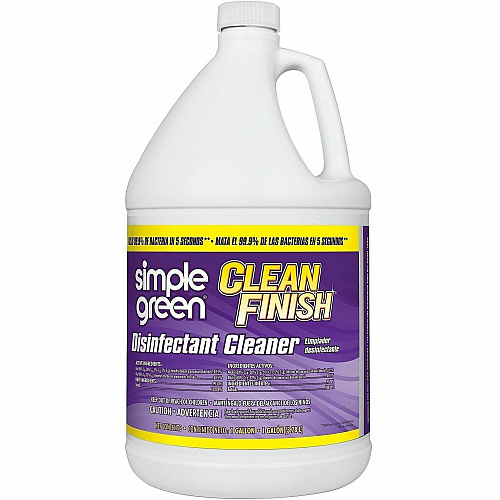 Simple Green Clean Finish Disinfectant Cleaner For Hard Surface, Nonporous Surface - 128 fl oz (4 quart) - Recommended For: Bacteria Remover, Dirt Remover, Grime Remover - Deodorize - Green - 4 / Carton (2801128)
