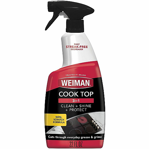 Weiman Stovetop Daily Cleaner For Stove - Ready-To-Use - Liquid - 22 fl oz (0.7 quart) - 11.5 to 12.5 pH - Apple Scent - Recommended For: Grease Remover, Grime Remover - Non-scratching, Non-abrasive, Streak-free - Red - 6 / Carton (106F)