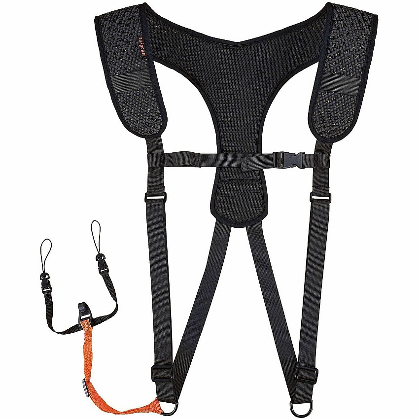 Ergodyne Squids 3142 Padded Shoulder Barcode Scanner Harness & Lanyard Adjustable - Medium (M)/Large (L) - Hook & Loop Attachment - Black - 1 / Each (19252)