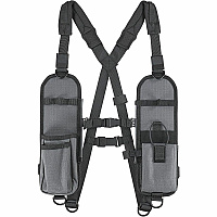 Ergodyne Squids 3144 Carrying Case (Holster) Radio - Gray Drop Resistant, Damage Resistant - Ripstop Body - Holster, Shoulder Strap, D-ring, Chest Strap (19255)
