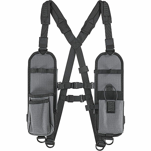 Ergodyne Squids 3144 Carrying Case (Holster) Radio - Gray Drop Resistant, Damage Resistant - Ripstop Body - Holster, Shoulder Strap, D-ring, Chest Strap (19255)
