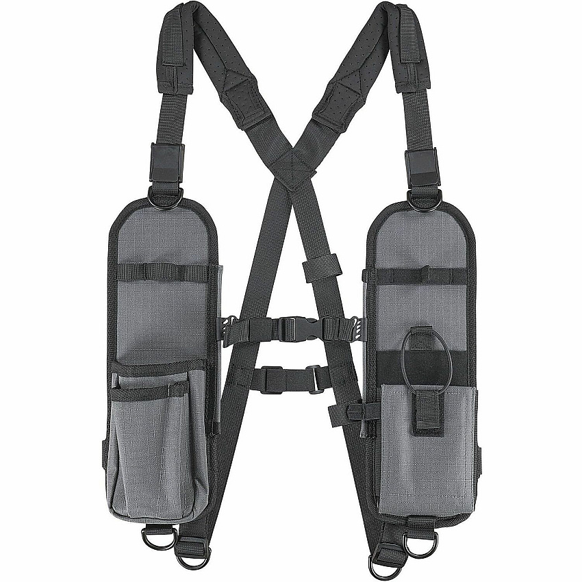 Ergodyne Squids 3144 Carrying Case (Holster) Radio - Gray Drop Resistant, Damage Resistant - Ripstop Body - Holster, Shoulder Strap, D-ring, Chest Strap (19255)