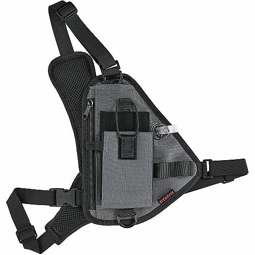 Ergodyne Squids 3145 Carrying Case (Holster) Bar Code Scanner - Gray Drop Resistant, Damage Resistant - Holster, Lanyard Strap, D-ring, Chest Strap, Shoulder Strap (19256)