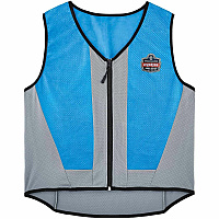 Ergodyne Chill-Its 6667 Wet Cooling Vest Recommended for: Construction, Landscaping, Roofing, Gardening, Hiking, Sport - Small - Heat, Heat Stress, Warm Temperature Protection - Zipper Closure - Polyvinyl Alcohol (PVA), Nylon, Polyester, Spandex - (12720)