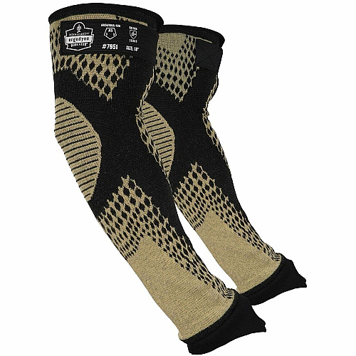Ergodyne ProFlex 7951 Cut-Resistant Protective Arm Sleeves 18" Length - Yellow - Fiber - Machine Washable, Heat Resistant, Cut Resistant, Comfortable, Adjustable Fit, Abrasion Resistant (17958)