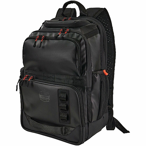 Ergodyne Arsenal Carrying Case (Backpack) for 16" Notebook - Black Water Resistant, Heat Resistant, Water Resistant Exterior - Tarpaulin, 600D Ripstop Polyester, Mesh Fabric Body - Tarpaulin Exterior Material - Shoulder Strap, Handle, Trolley Stra (13046)