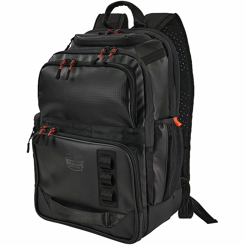 Ergodyne Arsenal Carrying Case (Backpack) for 16" Notebook - Black Water Resistant, Heat Resistant, Water Resistant Exterior - Tarpaulin, 600D Ripstop Polyester, Mesh Fabric Body - Tarpaulin Exterior Material - Shoulder Strap, Handle, Trolley Stra (13046)