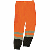 Ergodyne GloWear 8910BK Hi-Vis Pants Recommended for: Industrial, Utility Crew, Railway Worker - Large/Extra Large - Cold Temperature Protection - Cinch/Drawstring/Hook Closure - 1 Pocket(s) - Polyester Mesh - Orange, Black - High Visibility, Refl (23935)