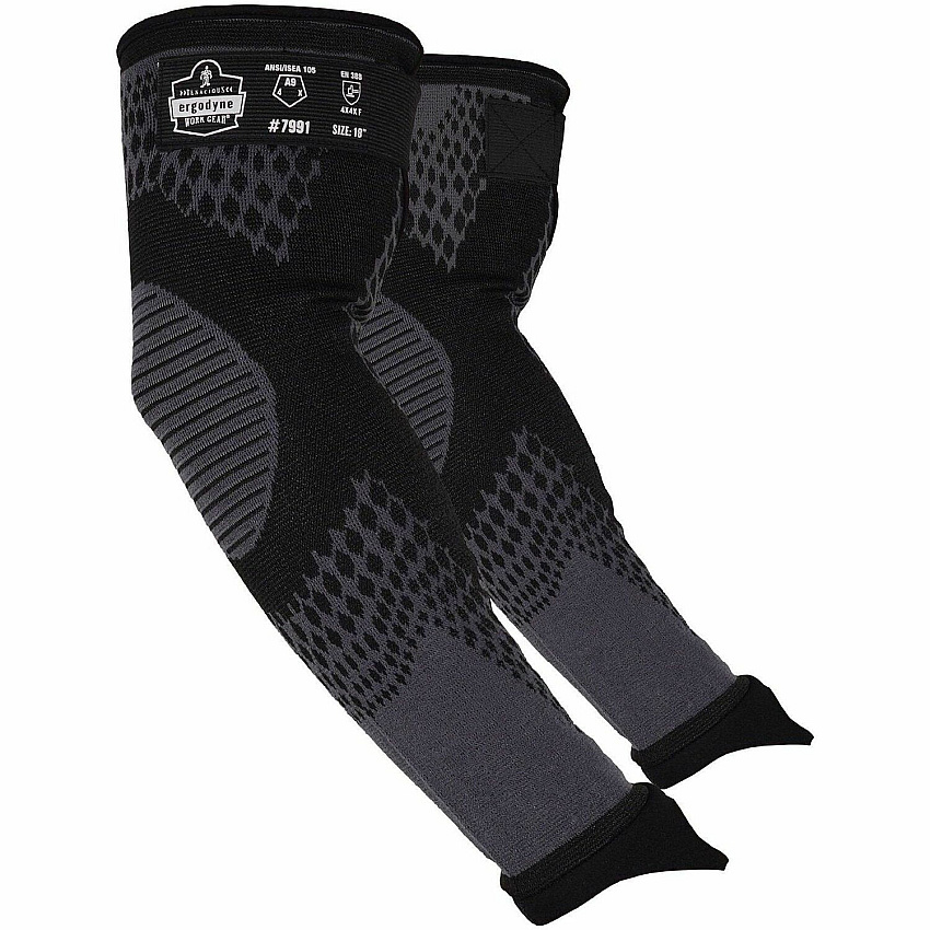Ergodyne ProFlex 7991 Protective Arm Sleeve 18" Length - Black - Tungsten Fiber - Machine Washable, Cut Resistant, Comfortable, Adjustable Fit, Abrasion Resistant, Breathable (17998)