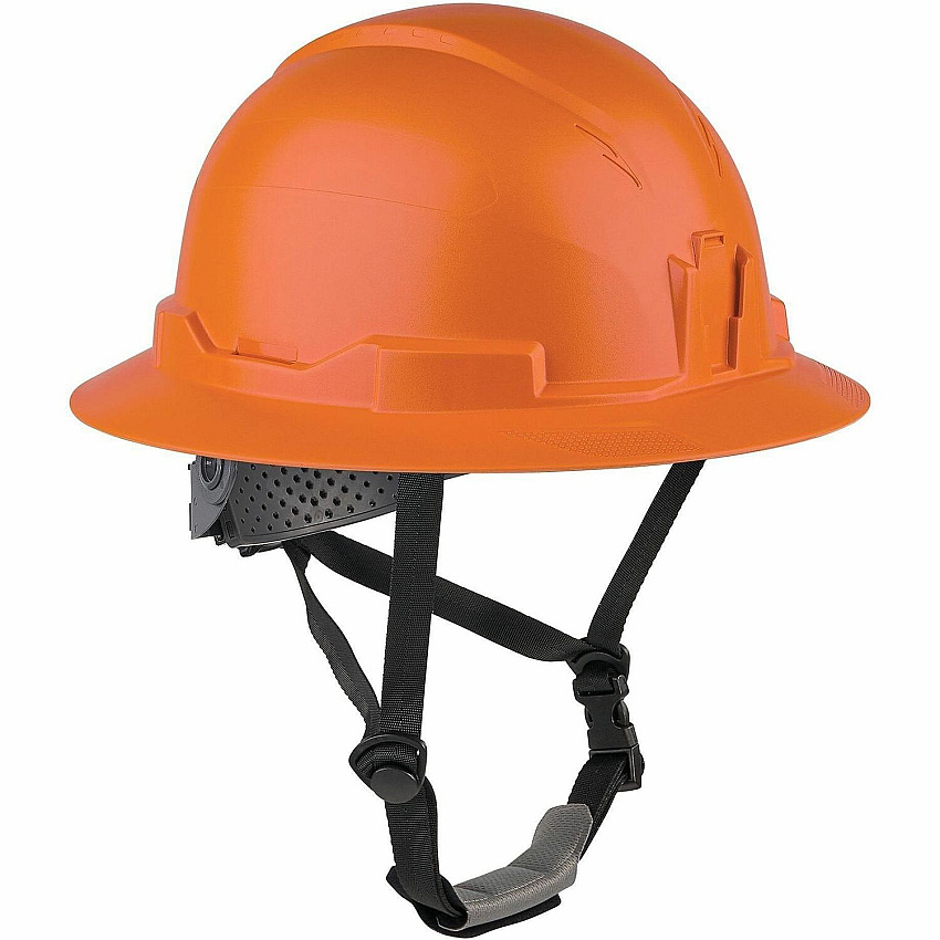Ergodyne Skullerz 8963 Type 2 Full-Brim Safety Helmet Recommended for: Construction, Utility, Oil & Gas, Forestry, Mining, General Purpose - Impact, Head, Sun, Rain Protection - Expanded Polystyrene Foam (EPS), Polyester - Orange - Impact Resistan (60542)