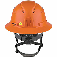 Ergodyne Skullerz 8964-MIPS Type 2 Full-Brim Safety Helmet Recommended for: Construction, Utility, Oil & Gas, Forestry, Mining, General Purpose - Head, Impact, Sun, Rain Protection - Expanded Polystyrene Foam (EPS) - Orange - Adjustable Ratchet, R (60612)