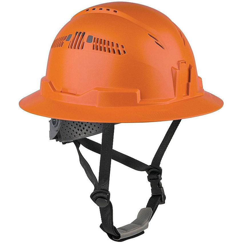 Ergodyne Skullerz 8964 Type 2 Safety Helmet Recommended for: Construction, Utility, Oil & Gas, Forestry, Mining, General Purpose - Impact, Sun, Rain, Head Protection - Expanded Polystyrene Foam (EPS), Polyester - Orange - Impact Resistant, Adjusta (60562)