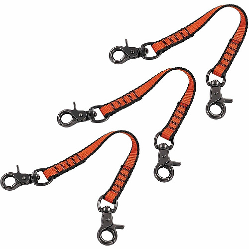 Ergodyne Squids 3153 Web Lanyard 5 lb Load Capacity - Small (S) - Hook Attachment - Orange - Nylon - 3 Pack (19263)