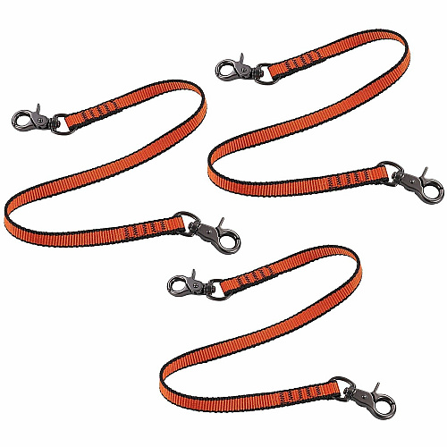 Ergodyne Squids 3153 Web Lanyard 5 lb Load Capacity - Medium (M) - Hook Attachment - Orange - Nylon - 3 Pack (19264)