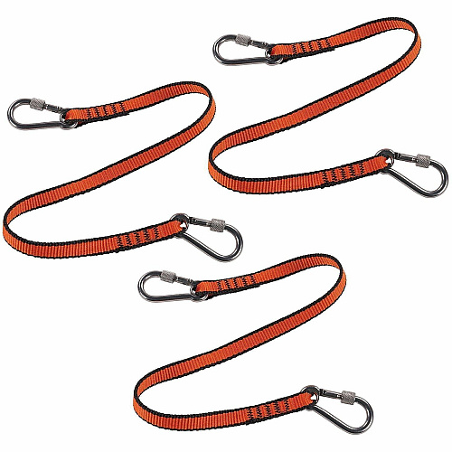 Ergodyne Squids 3154 Web Lanyard 5.07 lb Load Capacity - Medium (M) - Tether Attachment - Orange - Nylon - 3 Pack (19267)