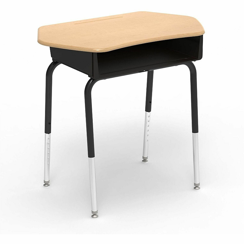 Lorell League Adjustable-Height Open-Front Student Desks x 33" Width x 20" Depth - Finish: Fusion Maple - Fusion Maple Table Top - Durable, Storage Space - For Student, Desk, Storage (LLR83092FMPL)