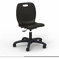 Lorell League Adjustable-Height Task Chairs Material: Polypropylene - Finish: Black - Swivel, Casters, Versatile, Adjustable Seat, Swivel Caster, Dual Wheel Caster, Pneumatic Adjustment, 360&deg; Swivel, Hooded Caster, Swivel Casters - For  (LLR83093BKPL)