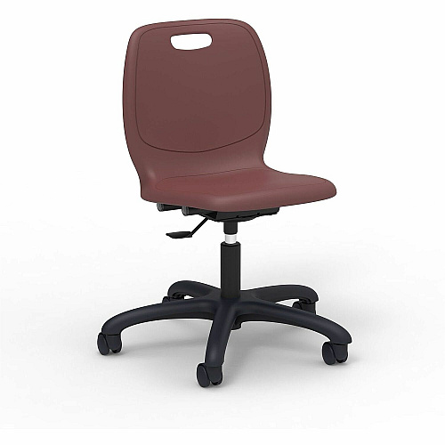 Lorell League Adjustable-Height Task Chairs Material: Polypropylene - Finish: Burgundy - Swivel, Casters, Versatile, Adjustable Seat, Swivel Caster, Dual Wheel Caster, Pneumatic Adjustment, 360&deg; Swivel, Hooded Caster, Swivel Casters - F (LLR83093BYPL)
