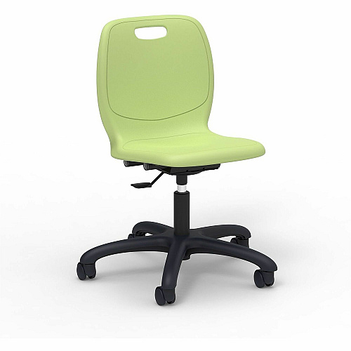Lorell League Adjustable-Height Task Chairs Material: Polypropylene - Finish: Green Apple - Swivel, Casters, Versatile, Adjustable Seat, Swivel Caster, Dual Wheel Caster, Pneumatic Adjustment, 360&deg; Swivel, Hooded Caster, Swivel Casters  (LLR83093GNPL)