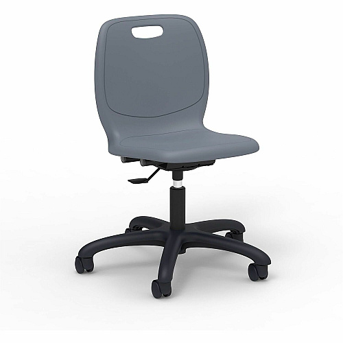 Lorell League Adjustable-Height Task Chairs Material: Polypropylene - Finish: Graphite - Swivel, Casters, Versatile, Adjustable Seat, Swivel Caster, Dual Wheel Caster, Pneumatic Adjustment, 360&deg; Swivel, Hooded Caster, Swivel Casters - F (LLR83093GYPL)
