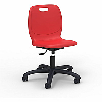 Lorell League Adjustable-Height Task Chairs Material: Polypropylene - Finish: Red - Swivel, Casters, Versatile, Adjustable Seat, Swivel Caster, Dual Wheel Caster, Pneumatic Adjustment, 360&deg; Swivel, Hooded Caster, Swivel Casters - For Cl (LLR83093RDPL)