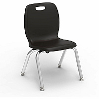 Lorell League Stacking Student Chairs Material: Polypropylene - Finish: Black - Stackable, Comfortable, Contoured Seat - For Student, Classroom (LLR99903BKPL)