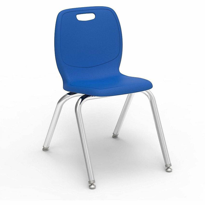Lorell League Stacking Student Chairs Four-legged Base - Cobalt - Polypropylene (LLR99905MBEPL)