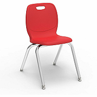 Lorell League Stacking Student Chairs Four-legged Base - Red - Polypropylene (LLR99905RDPL)