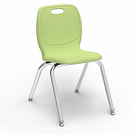 Lorell League Stacking Student Chairs Four-legged Base - Green Apple - Polypropylene (LLR99905GNPL)