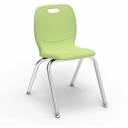 Lorell League Stacking Student Chairs Four-legged Base - Green Apple - Polypropylene (LLR99905GNPL)